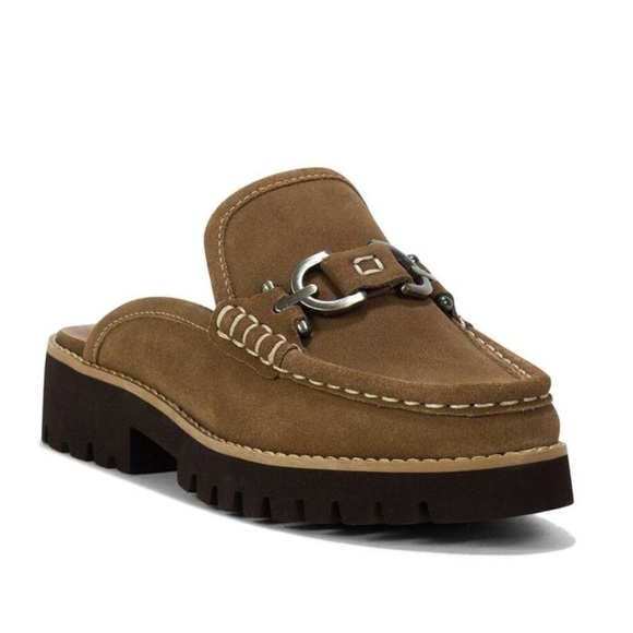 Donald J. Pliner Elta Mule Brown Suede Slide Horse Bit Loafer Size 7 - Picture 1 of 10